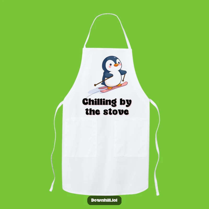 Funny Penguin Skier Apron - Kitchen Humor for Culinary Adventures