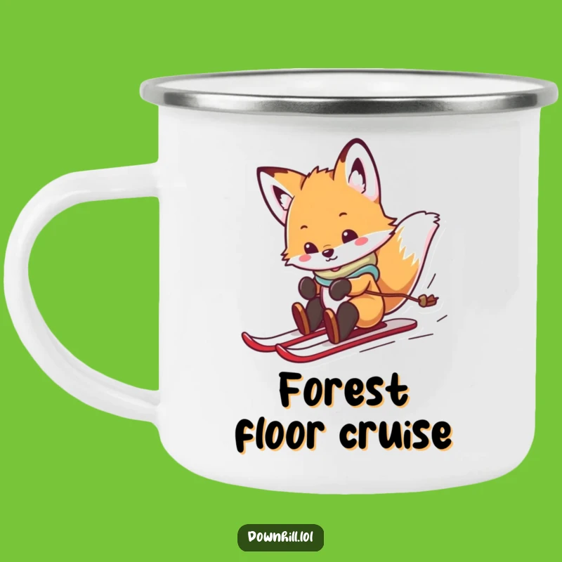 Funny Fox Skier Camping Mug - Durable Playful Cup for Outdoor Fun