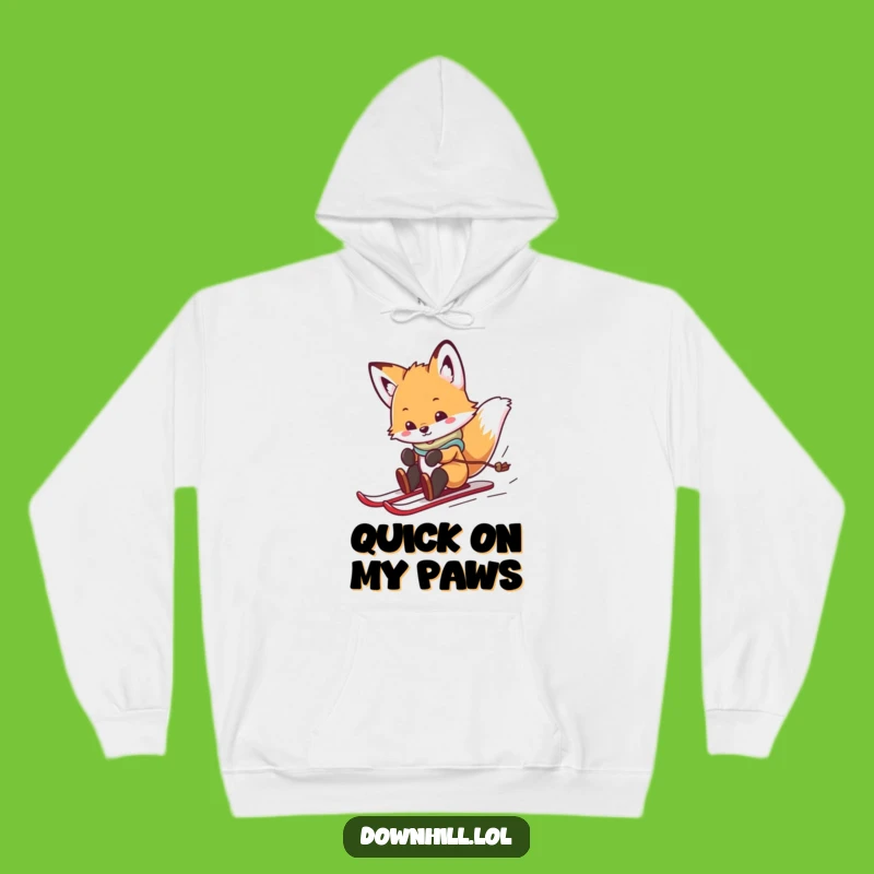 Funny Fox Skier Hoodie - Cozy Playful Cub for Winter Adventures
