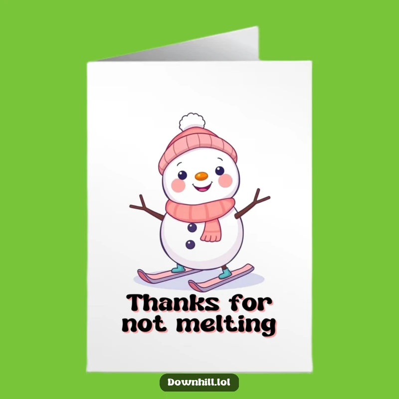 Free Printable Snowman Ski Thank You Card - Hilarious Downloadable Gift of Appreciation