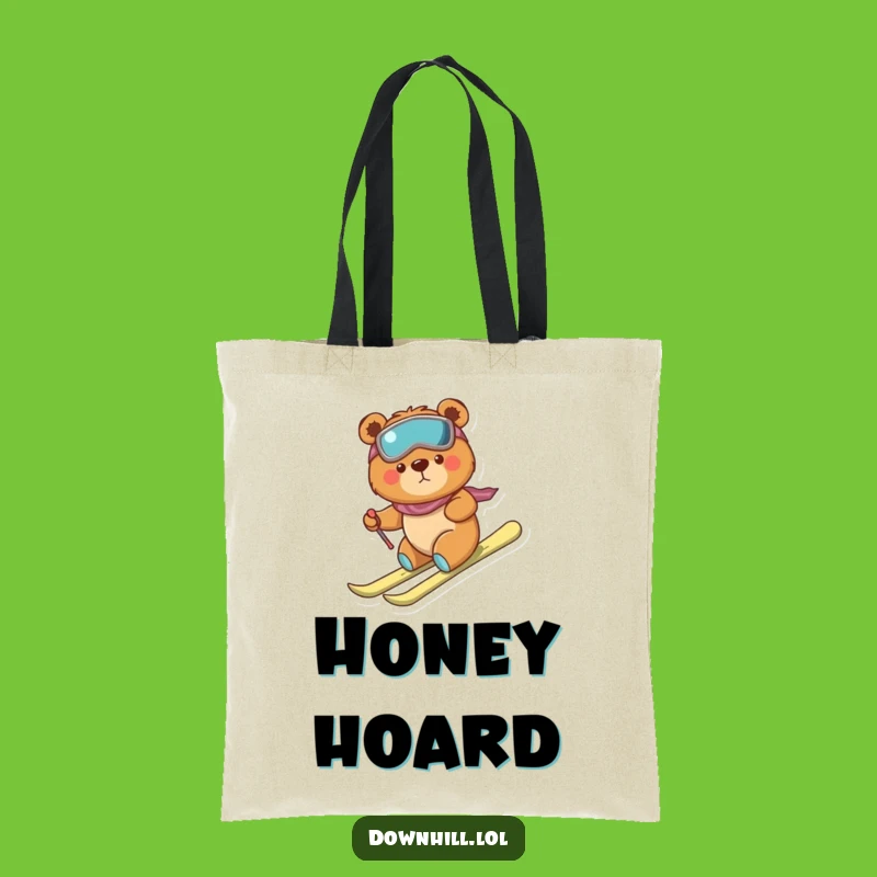 Funny Bear Skier Tote Bag - Durable Brave Cub Carry-All